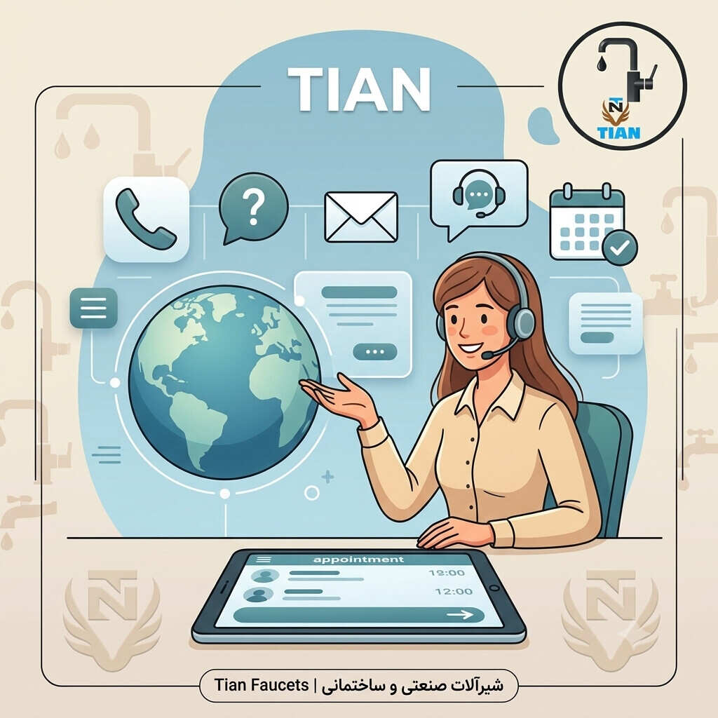 ارتباط با شرکت شیرآلات تیان و رزرو نوبت جلسه حضوری